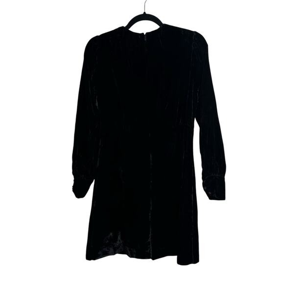 Reiss Bianca Black Velvet Long Sleeve Mini Dress - Picture 5 of 12